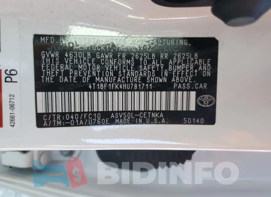 4T1BF1FK4HU781711 Photo# 12