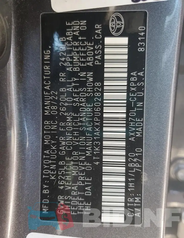 4T1K31AKXPU602828 Photo# 13