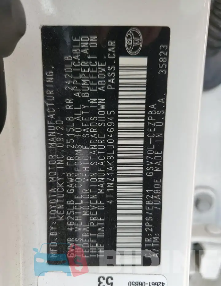 4T1NZ1AK8LU046945 Photo# 12