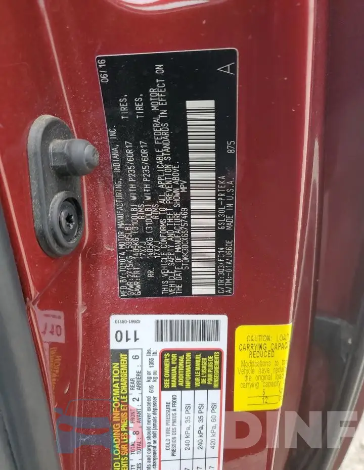 5TDKK3DCXGS757469 Photo# 14