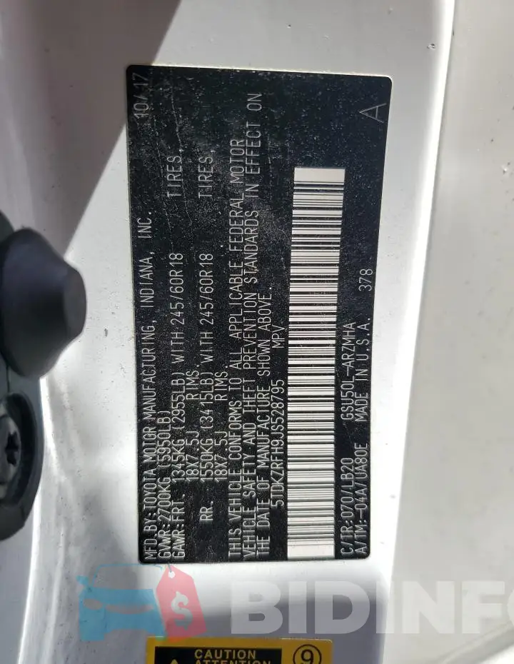 5TDKZRFH9JS528795 Photo# 14