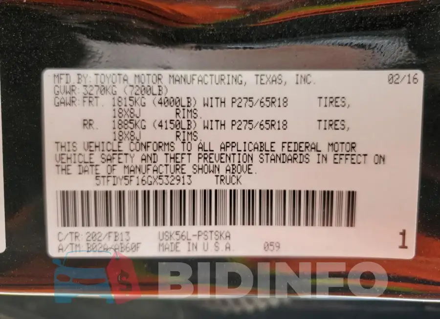5TFDY5F16GX532913 Photo# 12