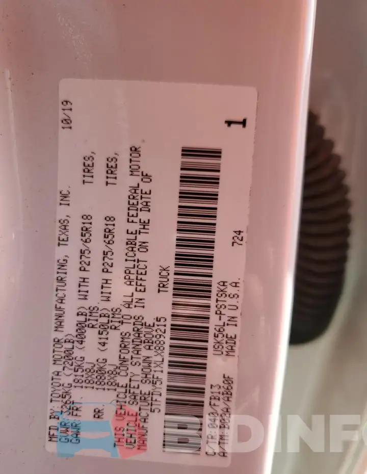 5TFDY5F1XLX889215 Photo# 12