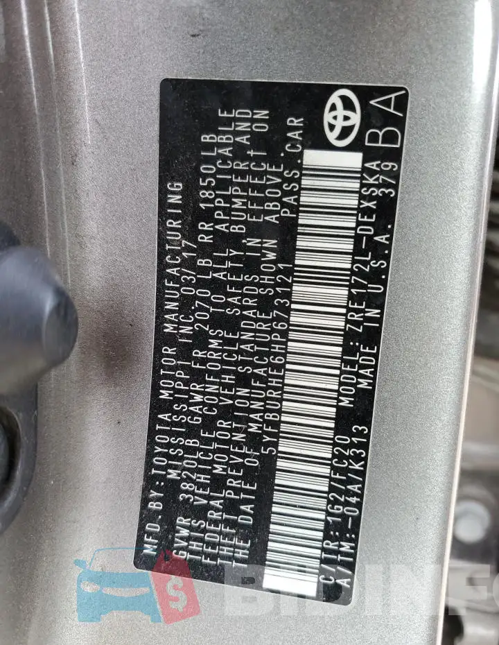 5YFBURHE6HP673121 Photo# 13