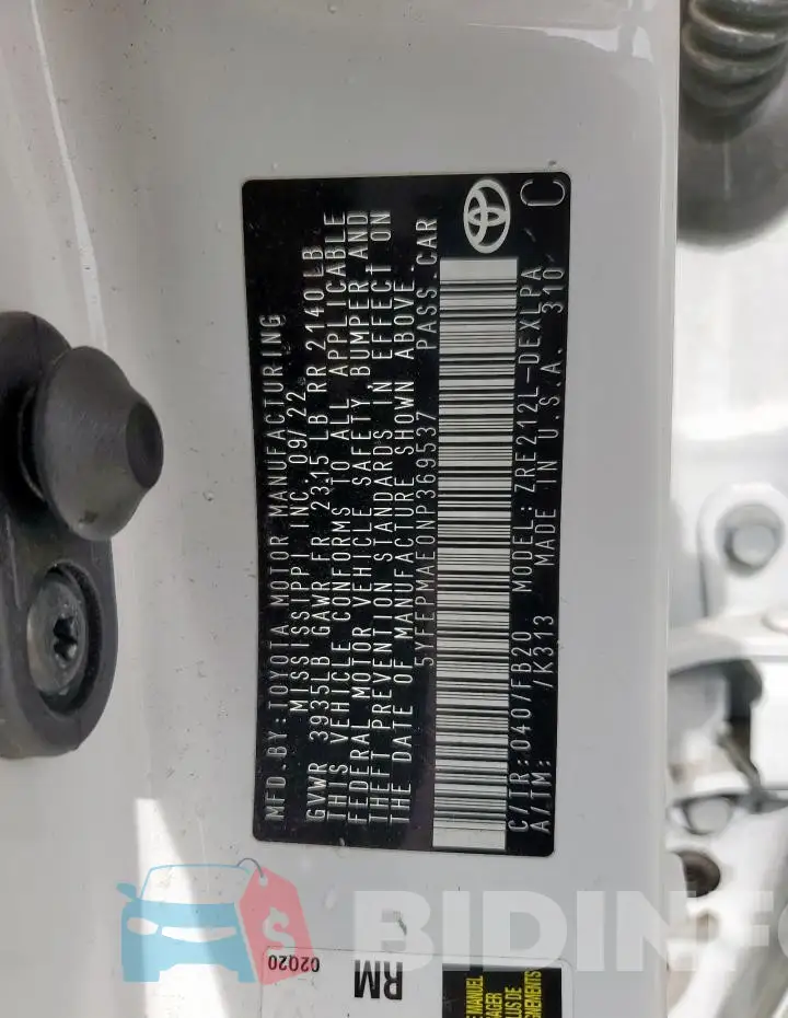 5YFEPMAE0NP369537 Photo# 12