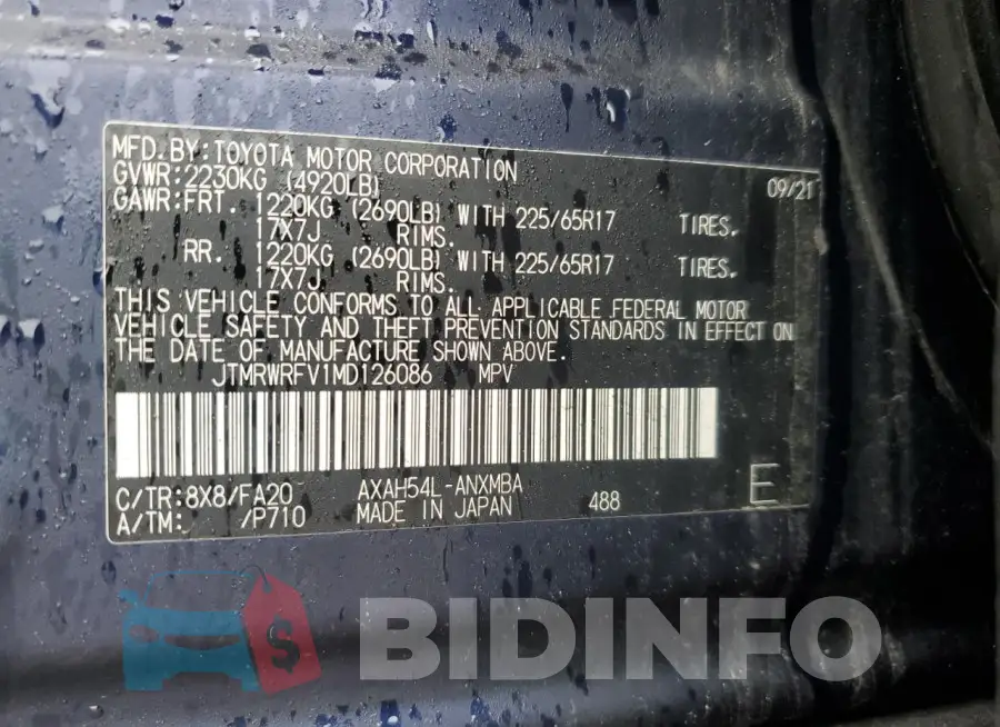 JTMRWRFV1MD126086 Photo# 14