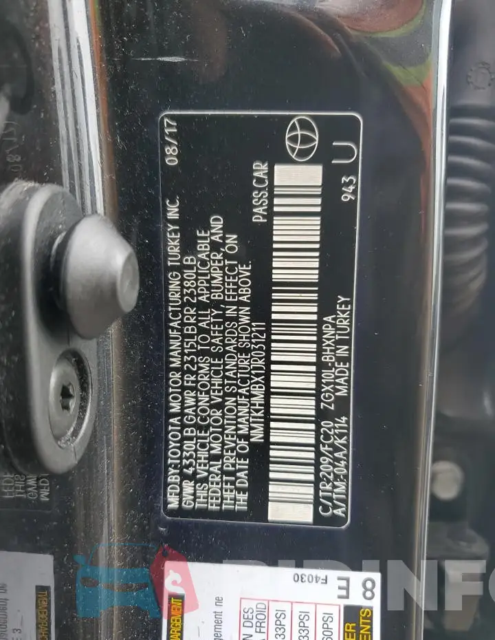 NMTKHMBX1JR031211 Photo# 12