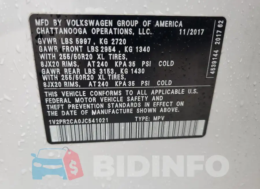1V2PR2CA0JC541021 Photo# 13