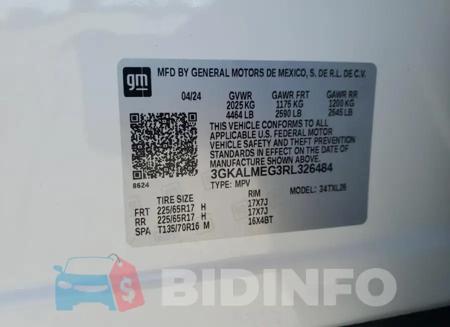 3GKALMEG3RL326484 Photo# 14