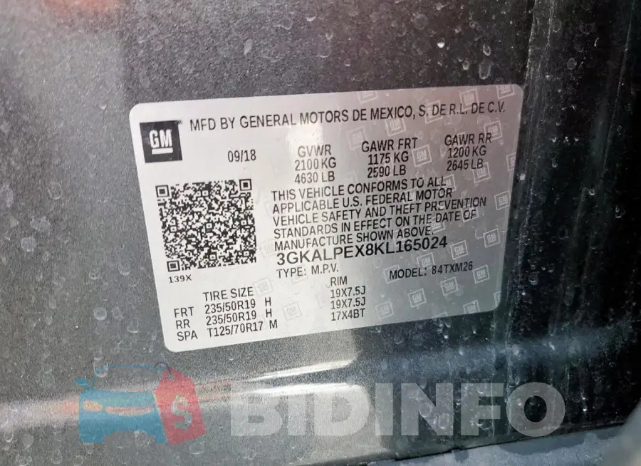 3GKALPEX8KL165024 Photo# 13