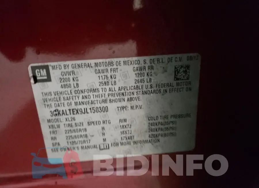 3GKALTEX9JL150300 Photo# 13