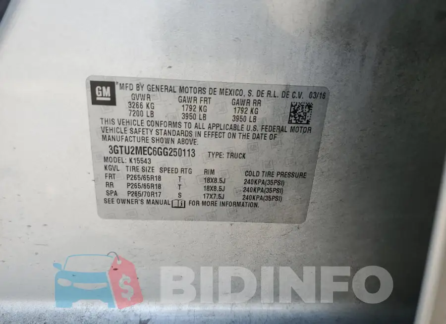 3GTU2MEC6GG250113 Photo# 12