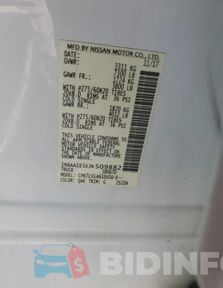1N6AA1E5XJN509882 Photo# 12