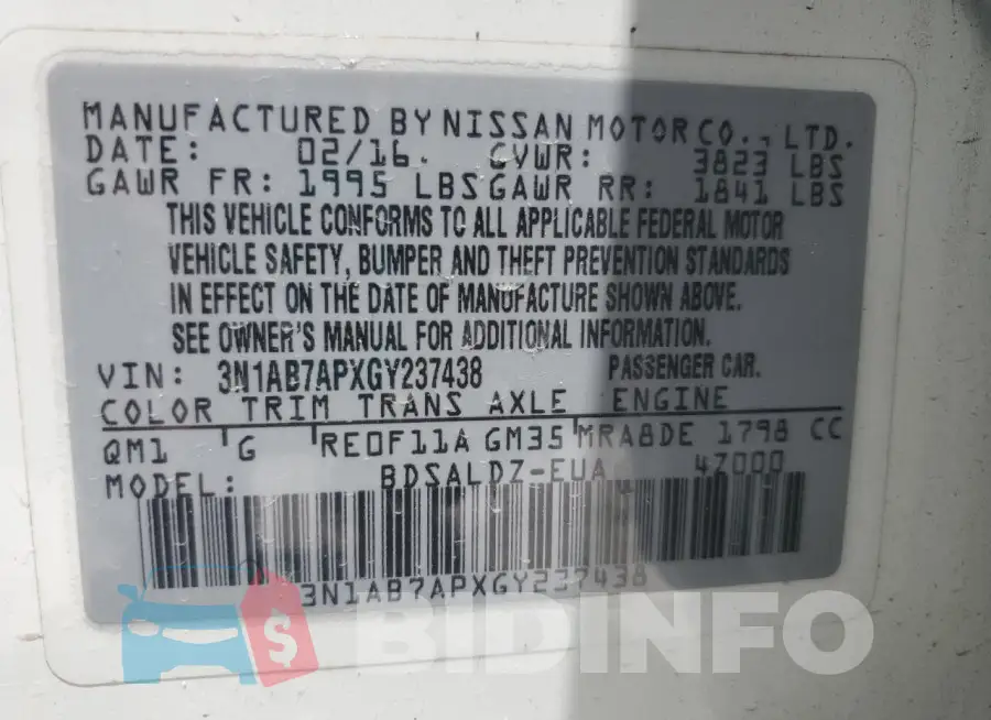 3N1AB7APXGY237438 Photo# 12