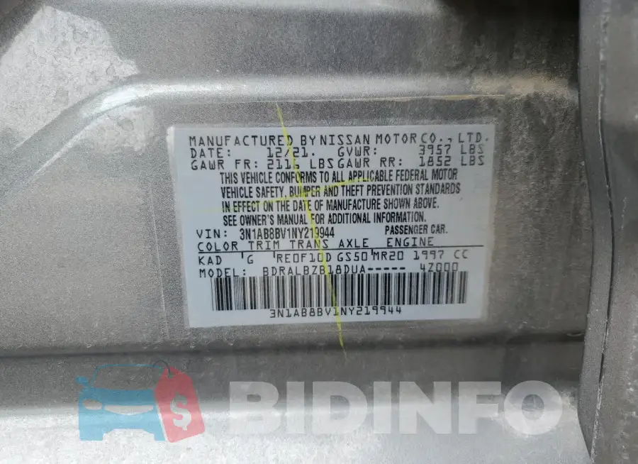3N1AB8BV1NY219944 Photo# 12