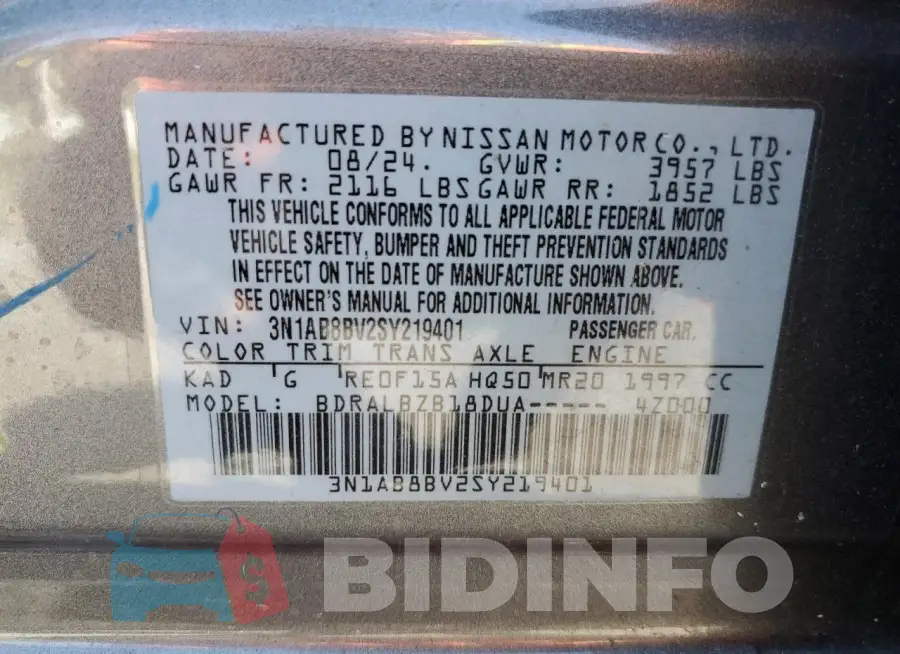 3N1AB8BV2SY219401 Photo# 12
