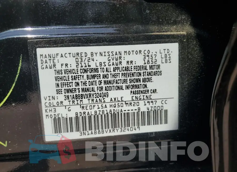 3N1AB8BVXRY324049 Photo# 13