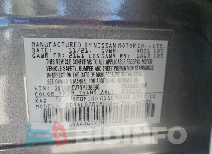 3N1AB8CV7NY208896 Photo# 12