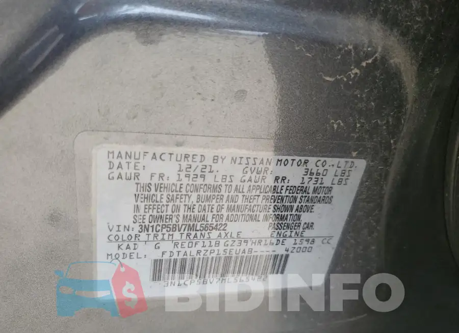 3N1CP5BV7ML565422 Photo# 12