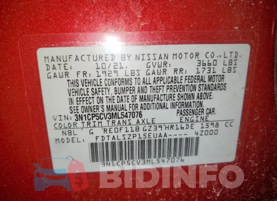 3N1CP5CV3ML547076 Photo# 13