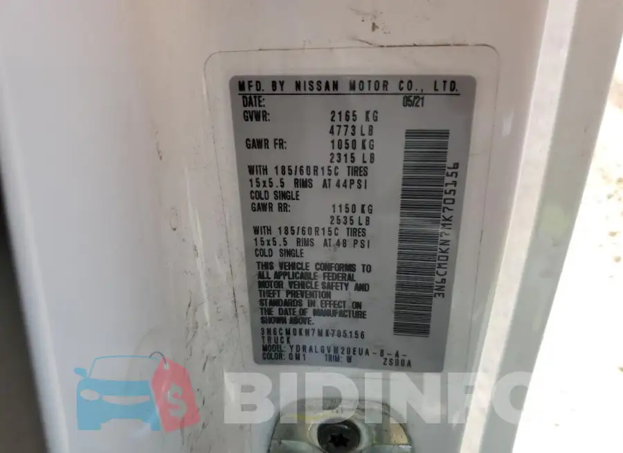 3N6CM0KN7MK705156 Photo# 13