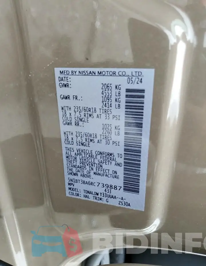5N1BT3BA6RC739887 Photo# 13