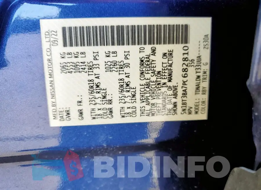 5N1BT3BA7PC682810 Photo# 14