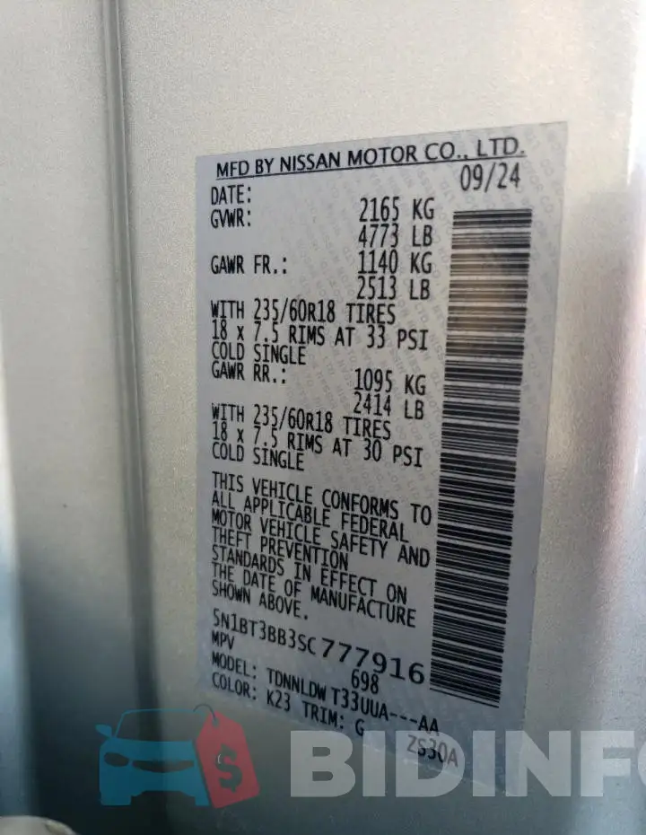 5N1BT3BB3SC777916 Photo# 13