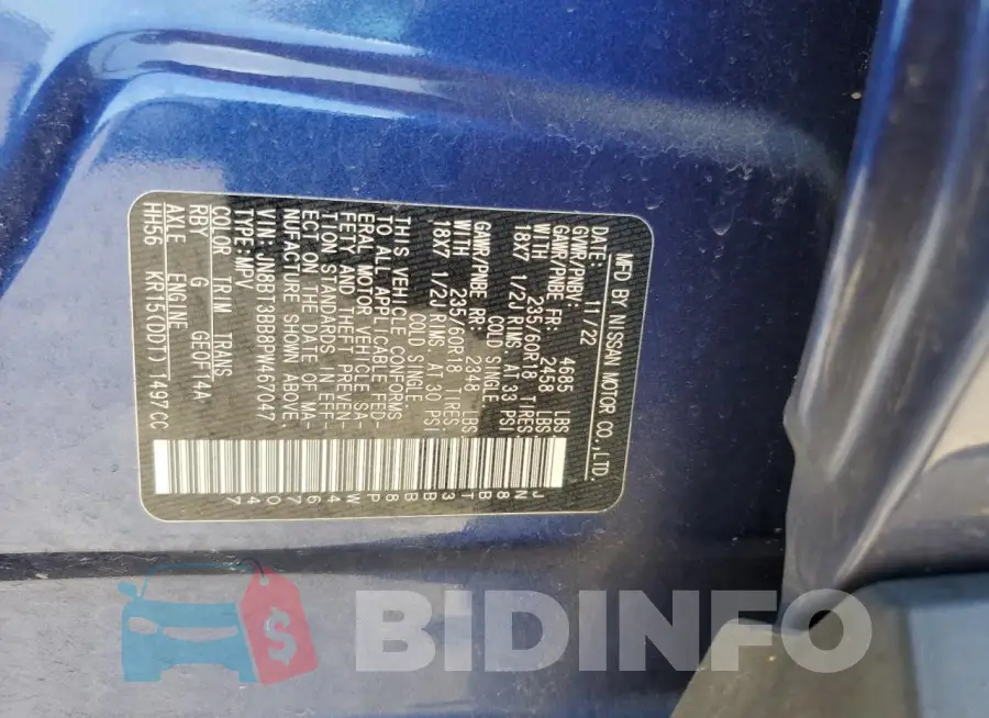 JN8BT3BB8PW467047 Photo# 12