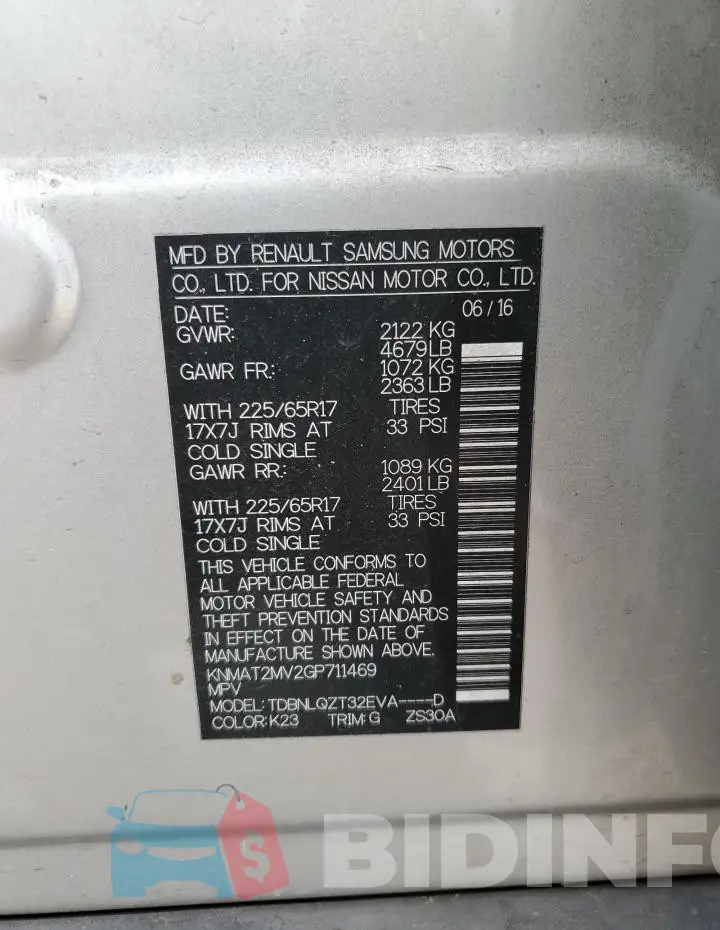 KNMAT2MV2GP711469 Photo# 14