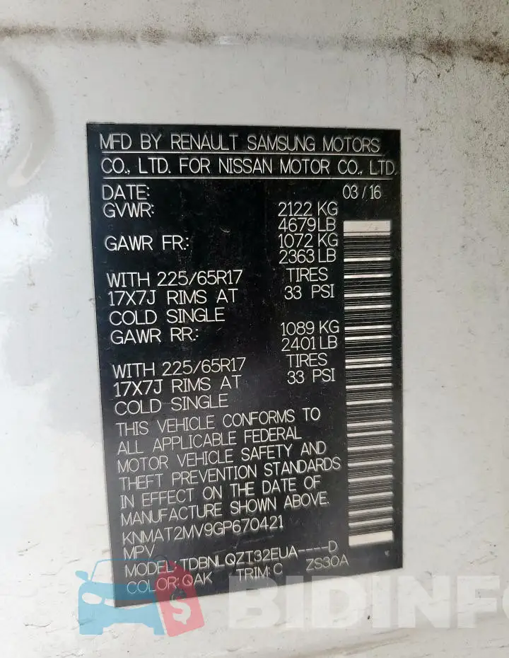 KNMAT2MV9GP670421 Photo# 13