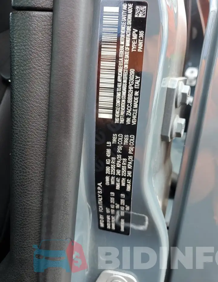 ZACCJBBB2HPG30290 Photo# 13