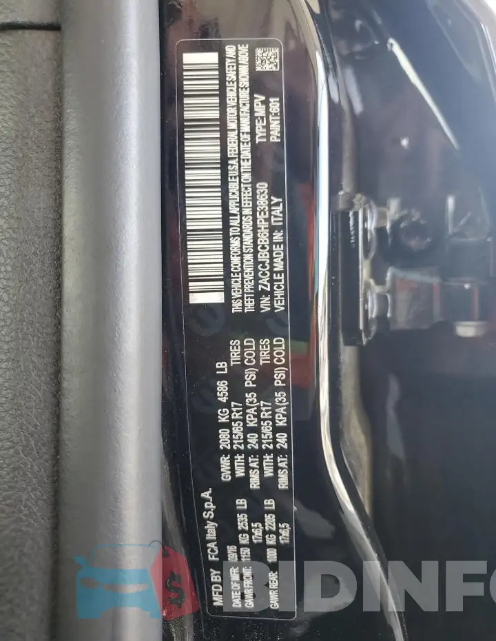 ZACCJBCB6HPE38630 Photo# 12