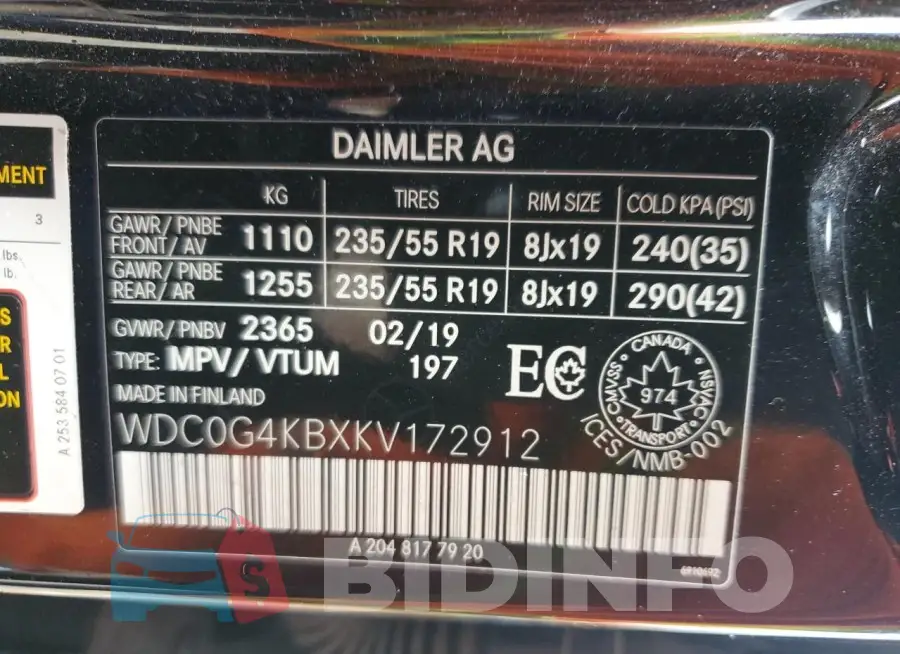 WDC0G4KBXKV172912 Photo# 13