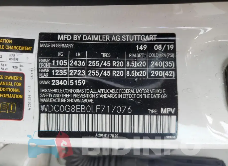 WDC0G8EB0LF717076 Photo# 14