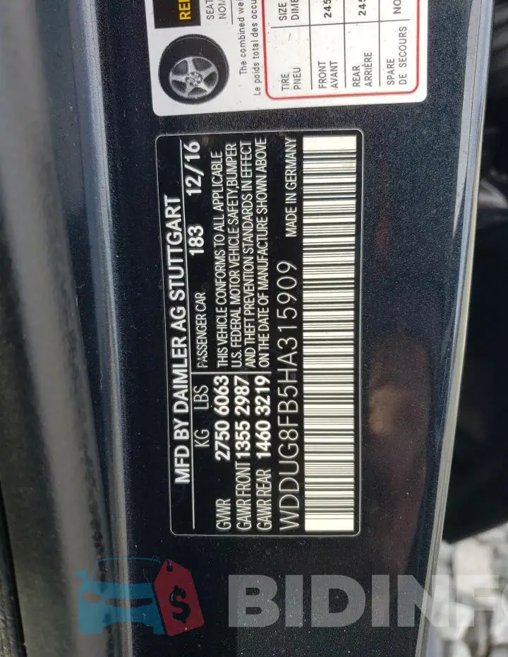WDDUG8FB5HA315909 Photo# 12