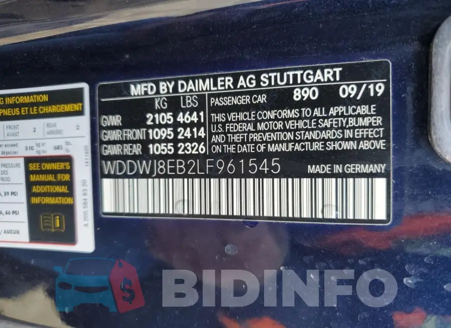 WDDWJ8EB2LF961545 Photo# 13