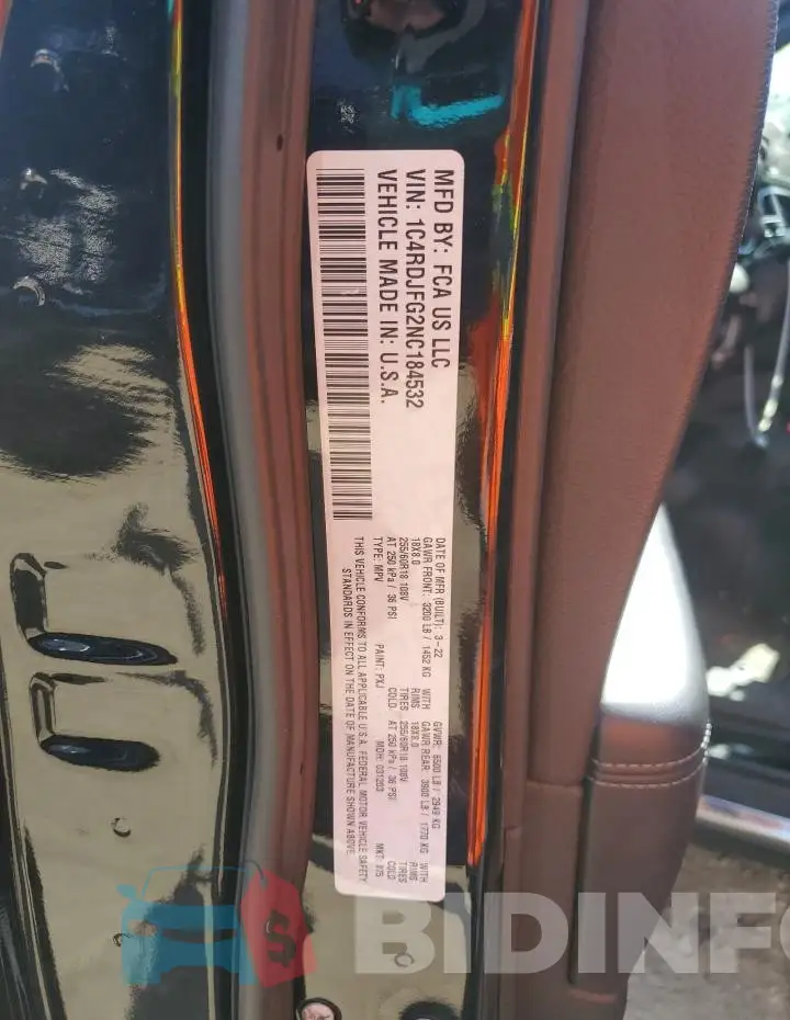 1C4RDJFG2NC184532 Photo# 13
