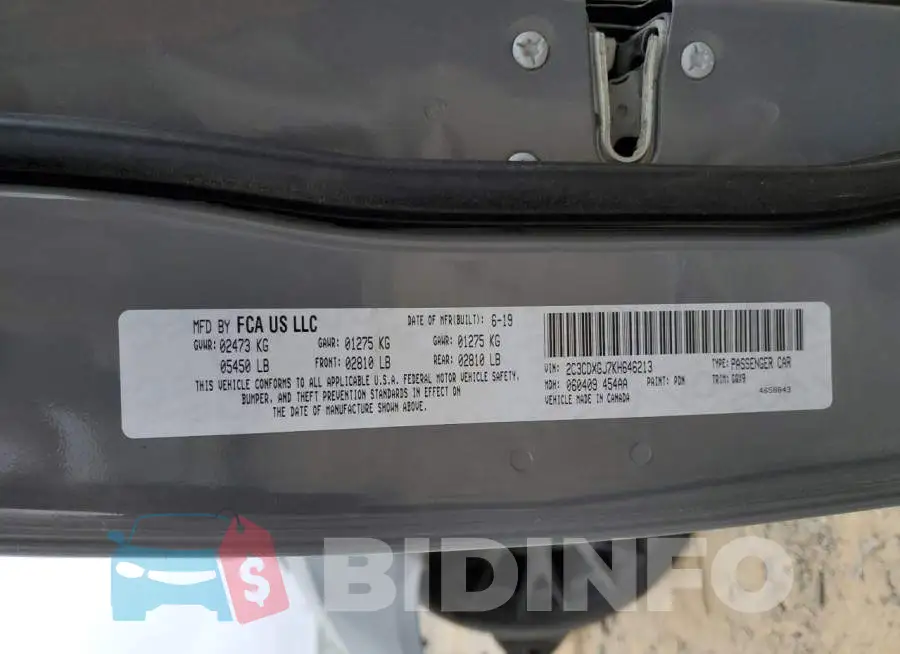 2C3CDXGJ7KH646213 Photo# 12