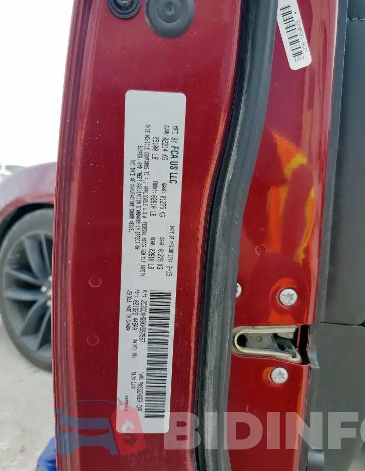 2C3CDXHG8KH597557 Photo# 12