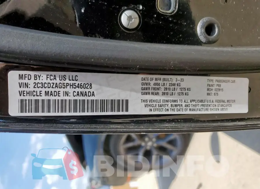 2C3CDZAG5PH546028 Photo# 12