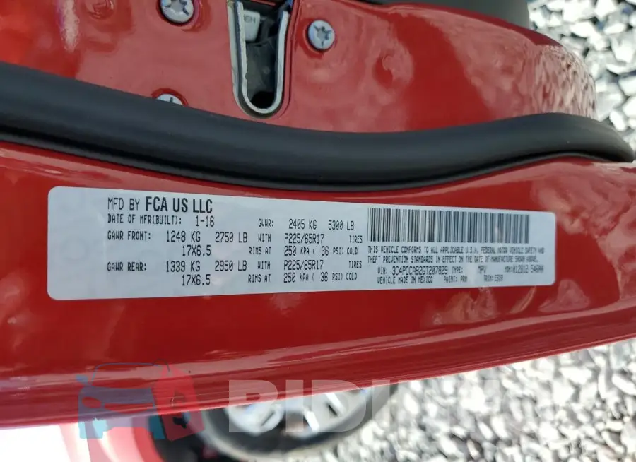 3C4PDCAB2GT207829 Photo# 13