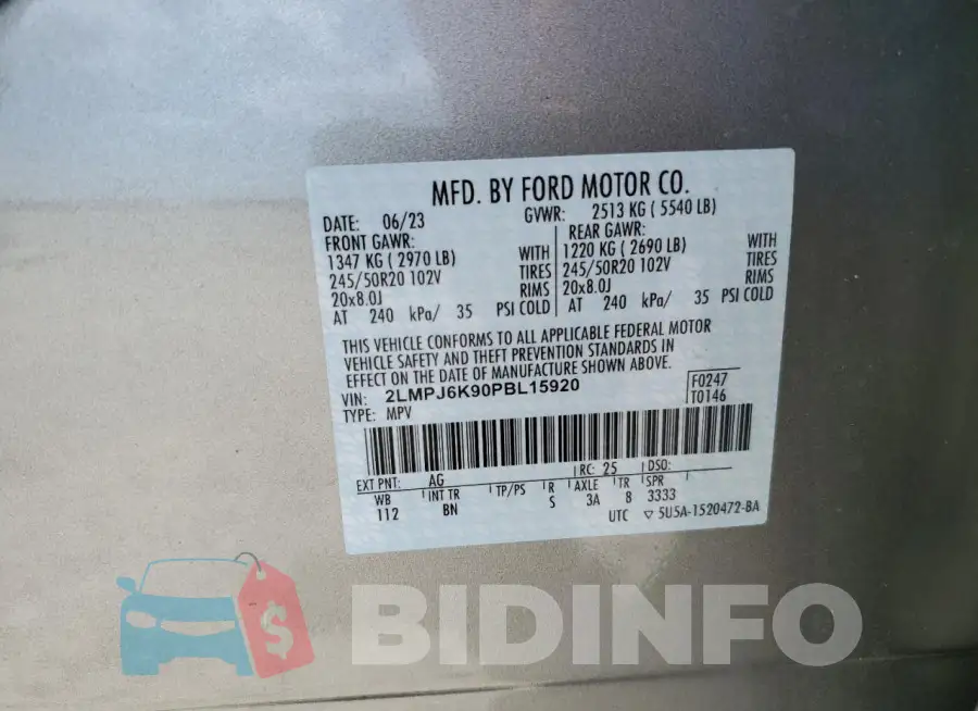 2LMPJ6K90PBL15920 Photo# 13