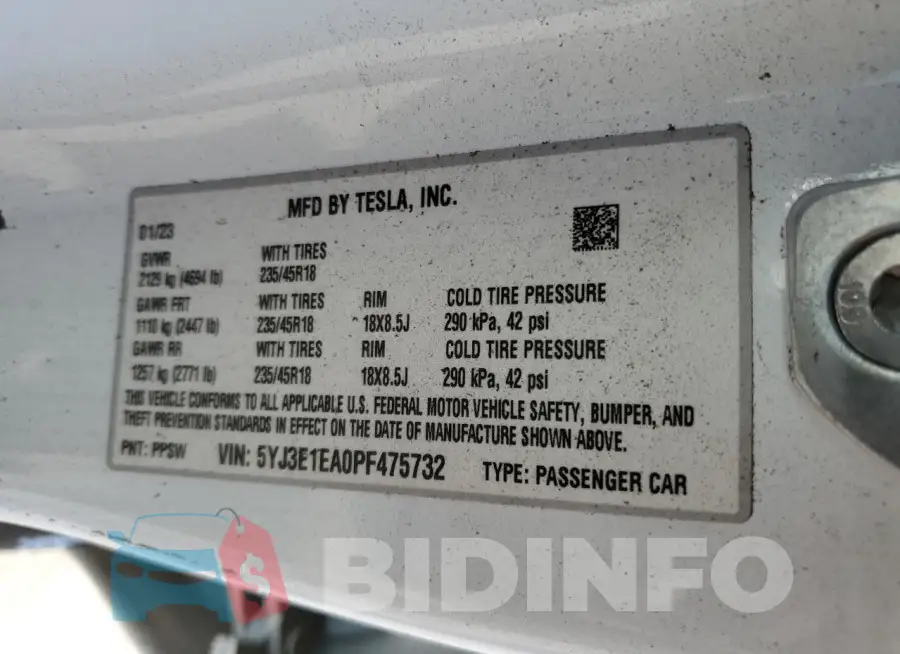 5YJ3E1EA0PF475732 Photo# 12