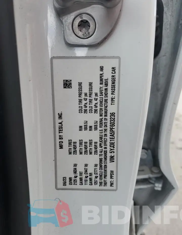 5YJ3E1EA5PF603236 Photo# 13