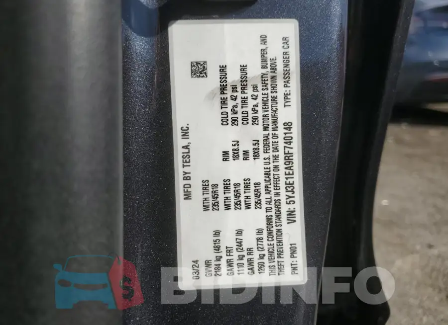 5YJ3E1EA9RF740148 Photo# 12
