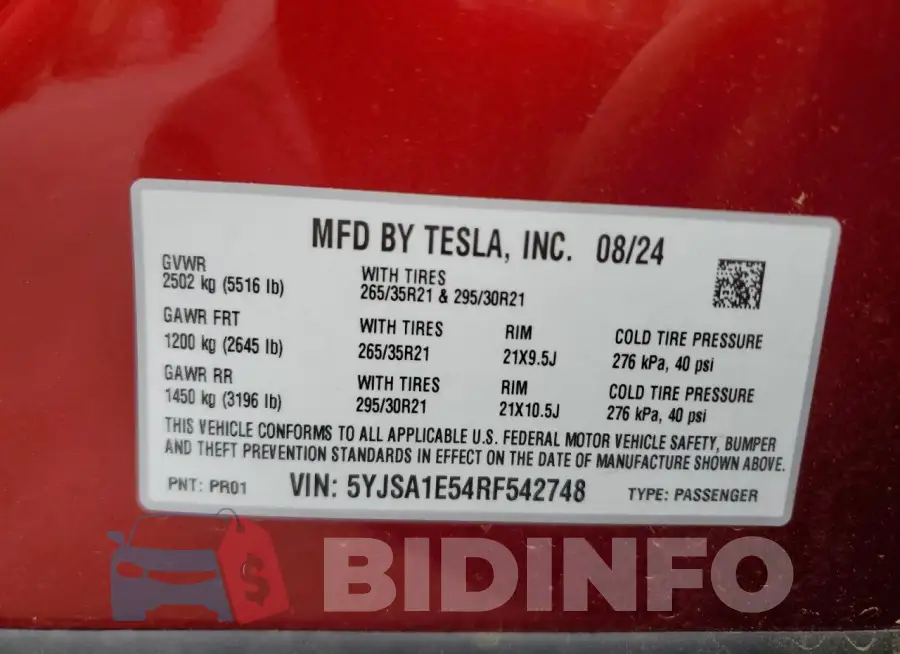 5YJSA1E54RF542748 Photo# 12