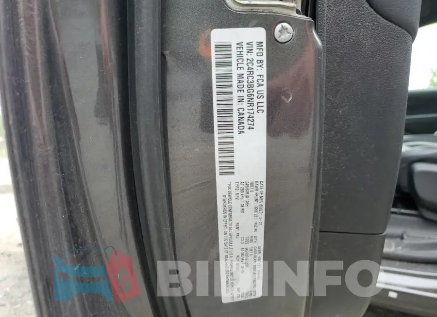 2C4RC3BG6NR174274 Photo# 13