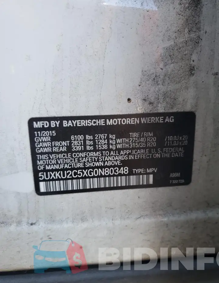 5UXKU2C5XG0N80348 Photo# 14