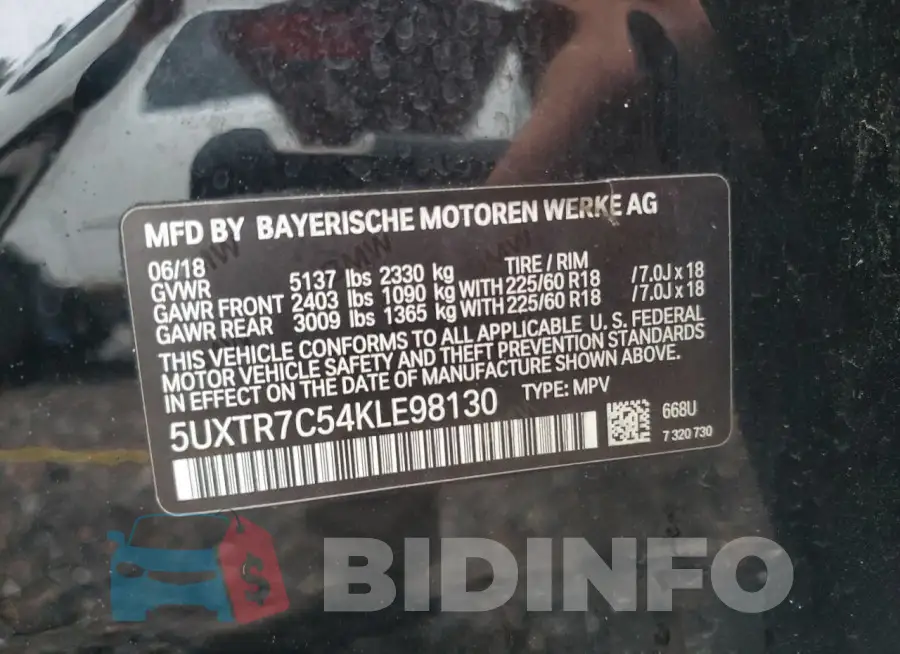5UXTR7C54KLE98130 Photo# 13